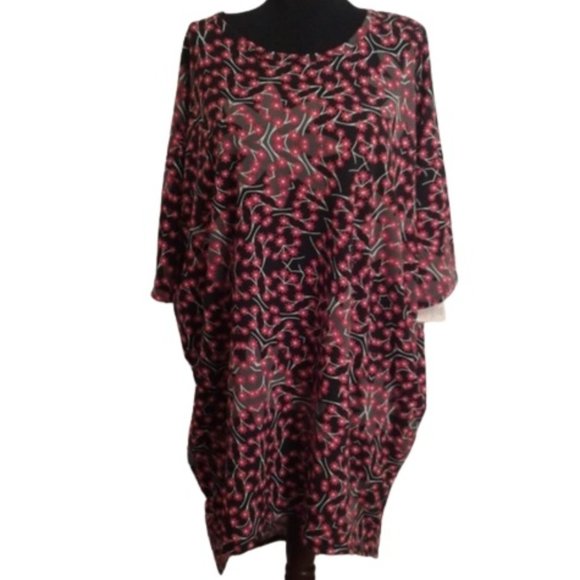 Lularoe XL Irma hi-low top red flowers NEW! - Picture 1 of 7